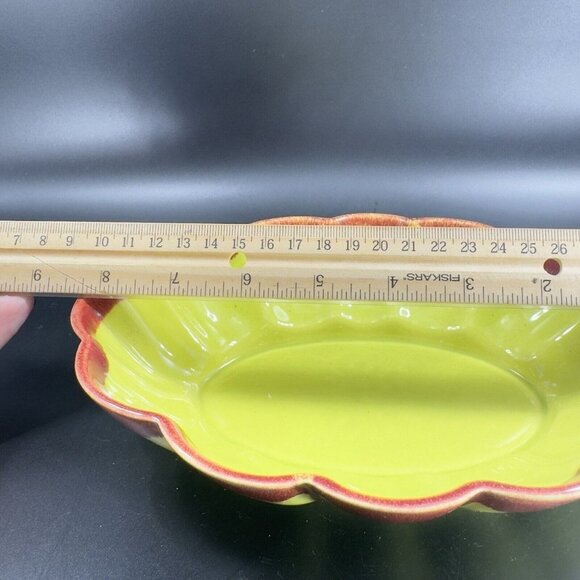 Vintage Allens of California Drip Glaze Green Sunrise Pottery Dish Bowl Planter - Picture 10 of 16